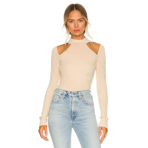 NBD Tops - NBD Rachel Cold Shoulder Sweater Oatmeal Women's Size Large